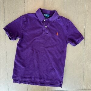 Polo Ralph Lauren Boys Short-Sleeve Purple Iconic Cotton Mesh Polo • Size Medium